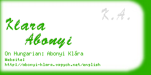 klara abonyi business card