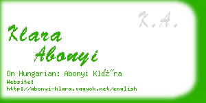 klara abonyi business card
